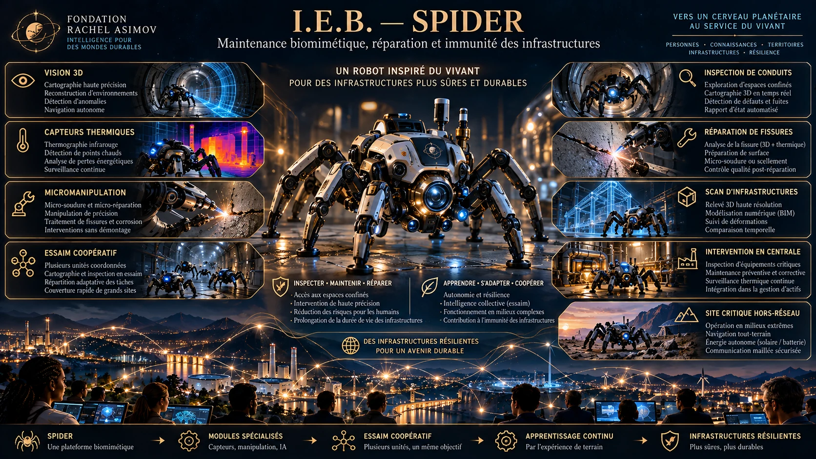 IEB SPIDER, architecture robotique multi-pattes
