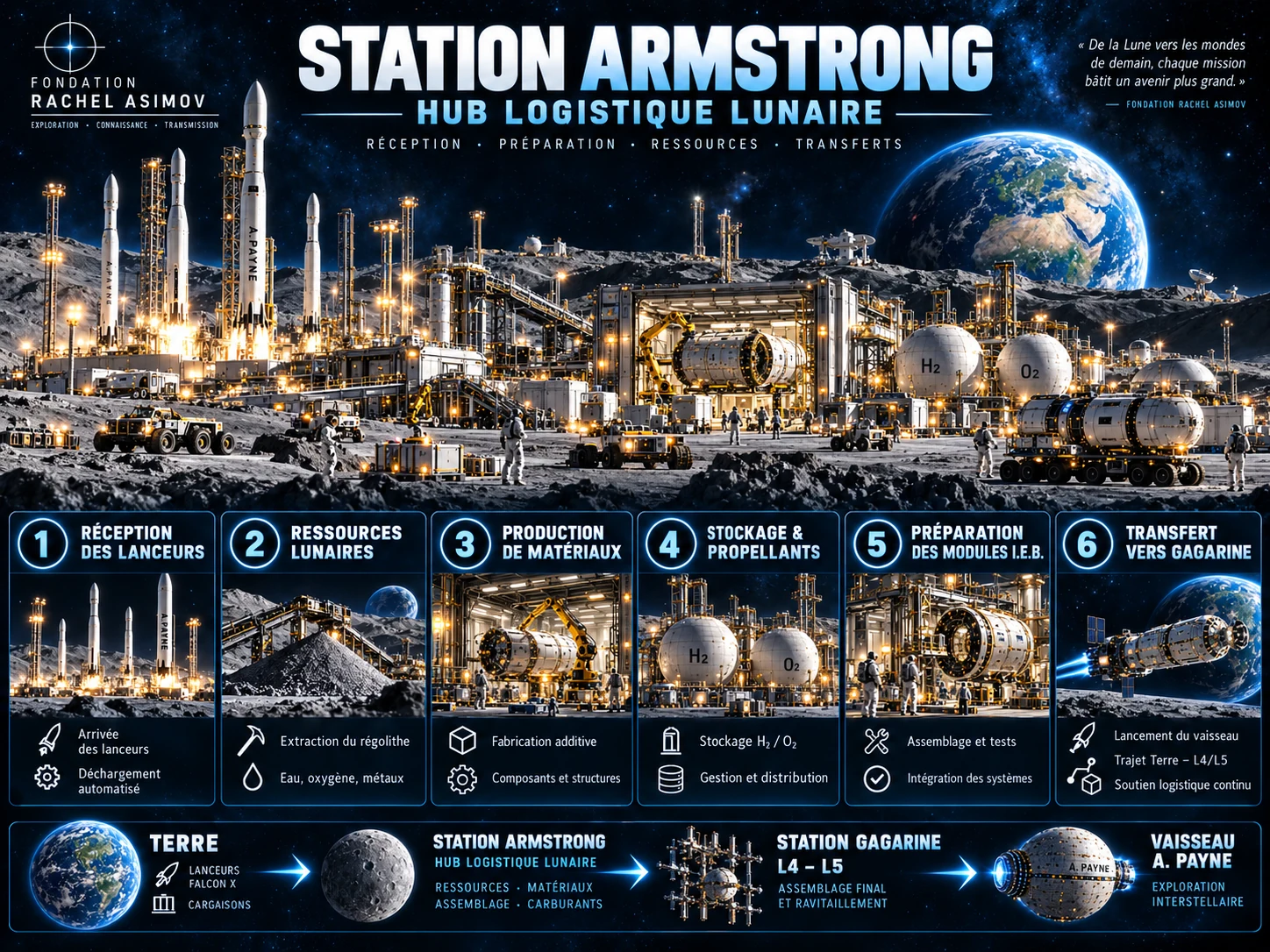 Station Armstrong, hub logistique lunaire conceptuel